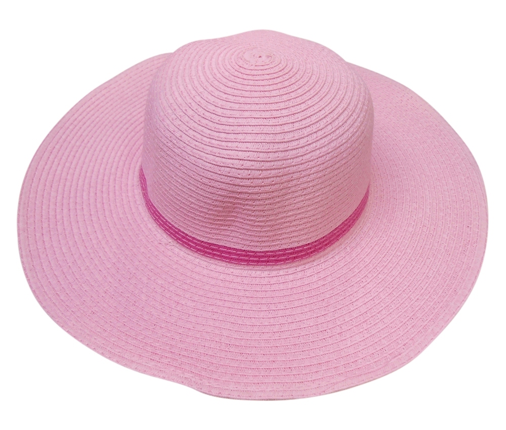 Kid's Wide Brim Floppy Hat Embroidery Blanks - LIGHT PINK/HOT PINK - CLOSEOUT