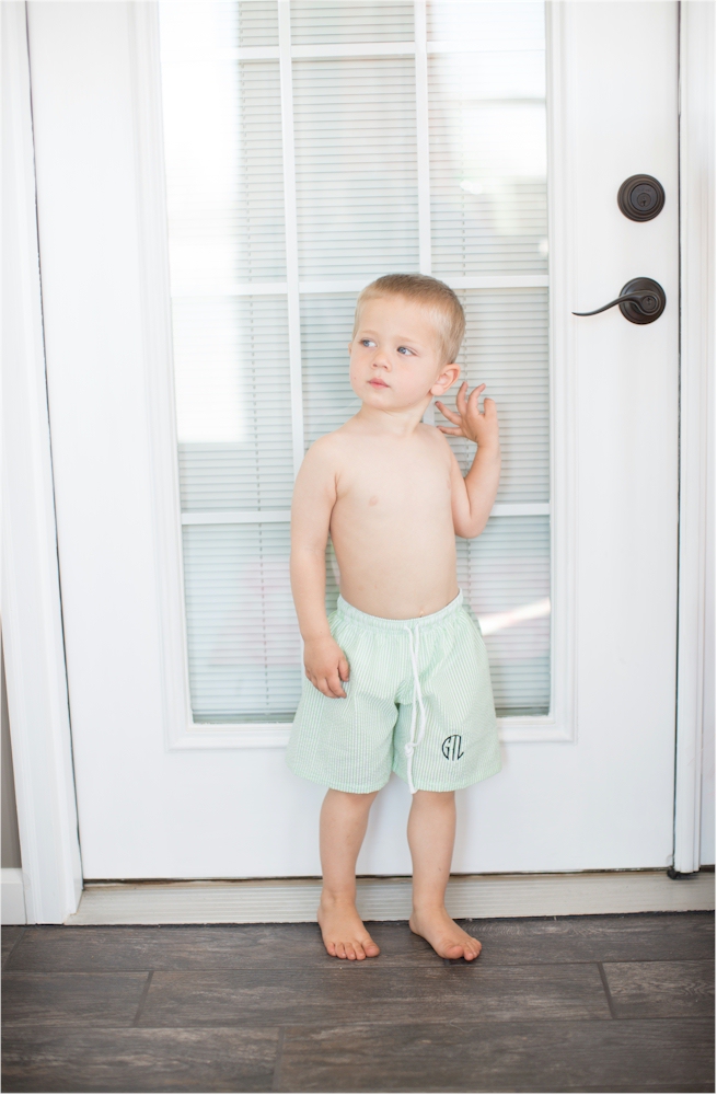 The Coral Palms® Blank Boys Seersucker Swimming Trunks - LIME - CLOSEOUT