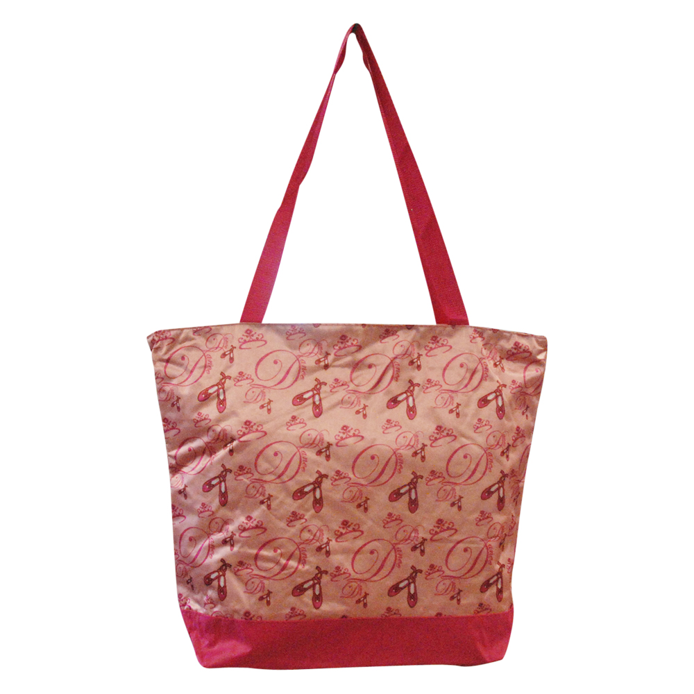 Ballet Dance Print Tote Bag Embroidery Blanks - PINK
