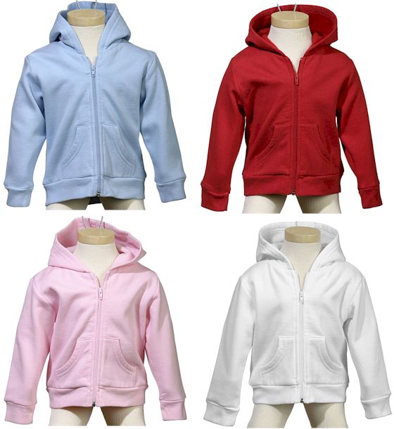 bella baby Full Zip Solid Infant Hooded Sweatshirt Embroidery Blanks