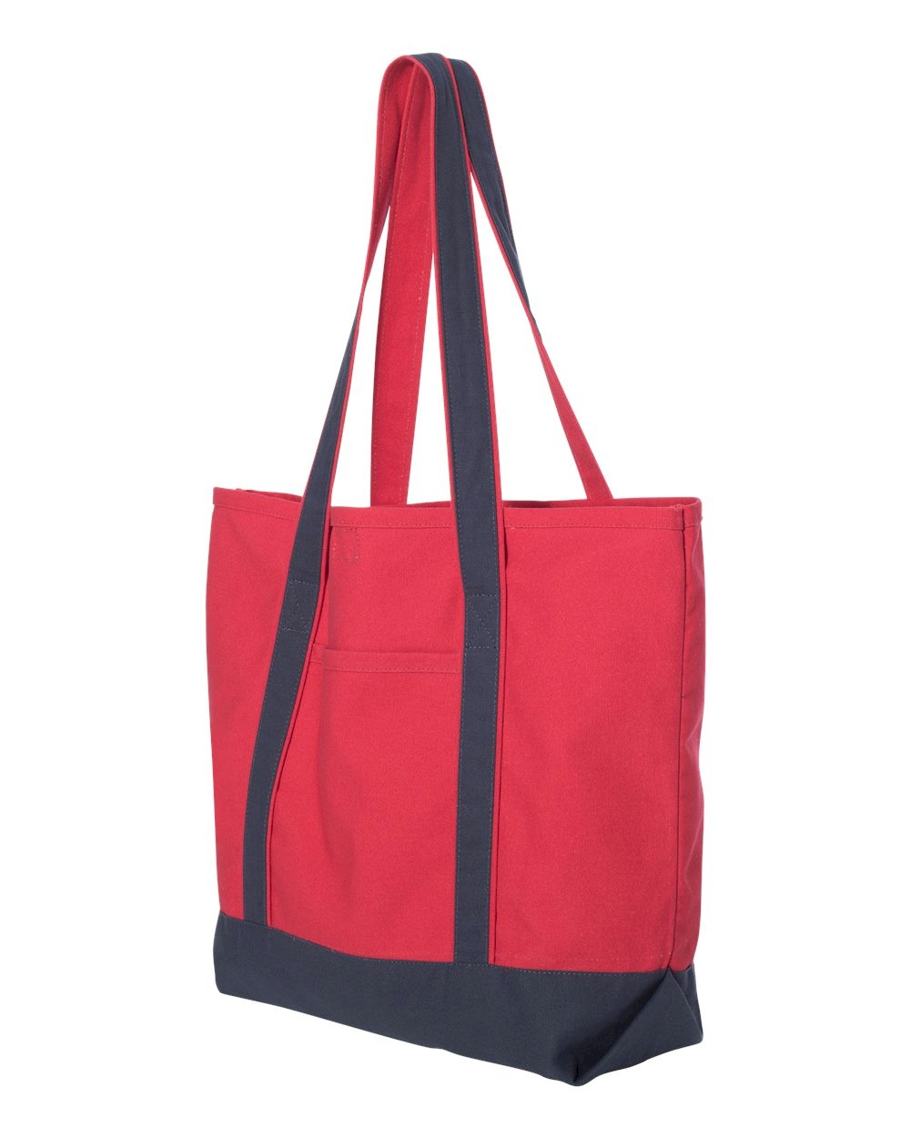 Beach Tote Bag Embroidery Blanks - RED/NAVY