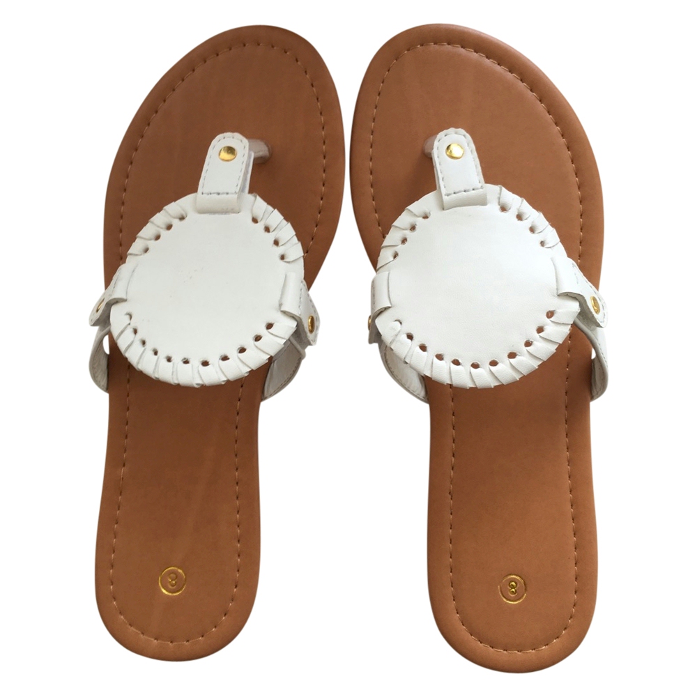 EasyStitch Medallion Sandals  - WHITE - CLOSEOUT