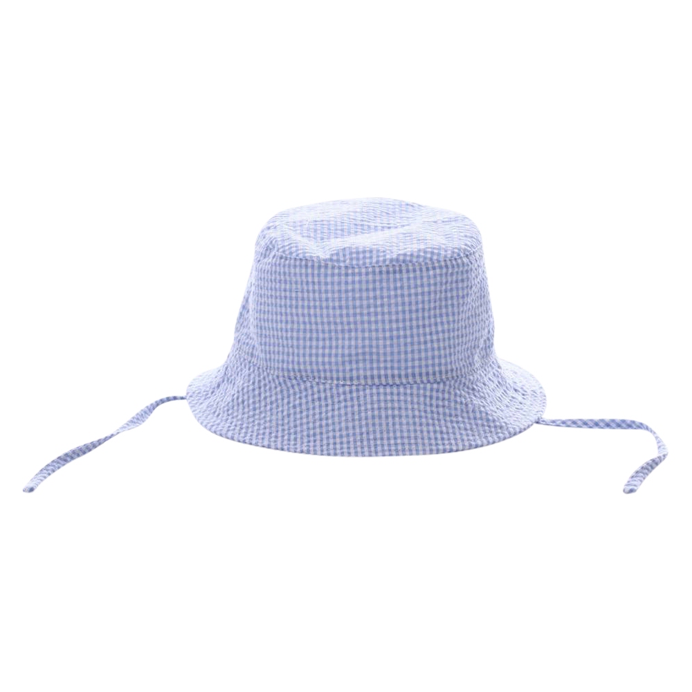 The Coral Palms® Gingham Toddler Bucket Hat - BLUE - CLOSEOUT
