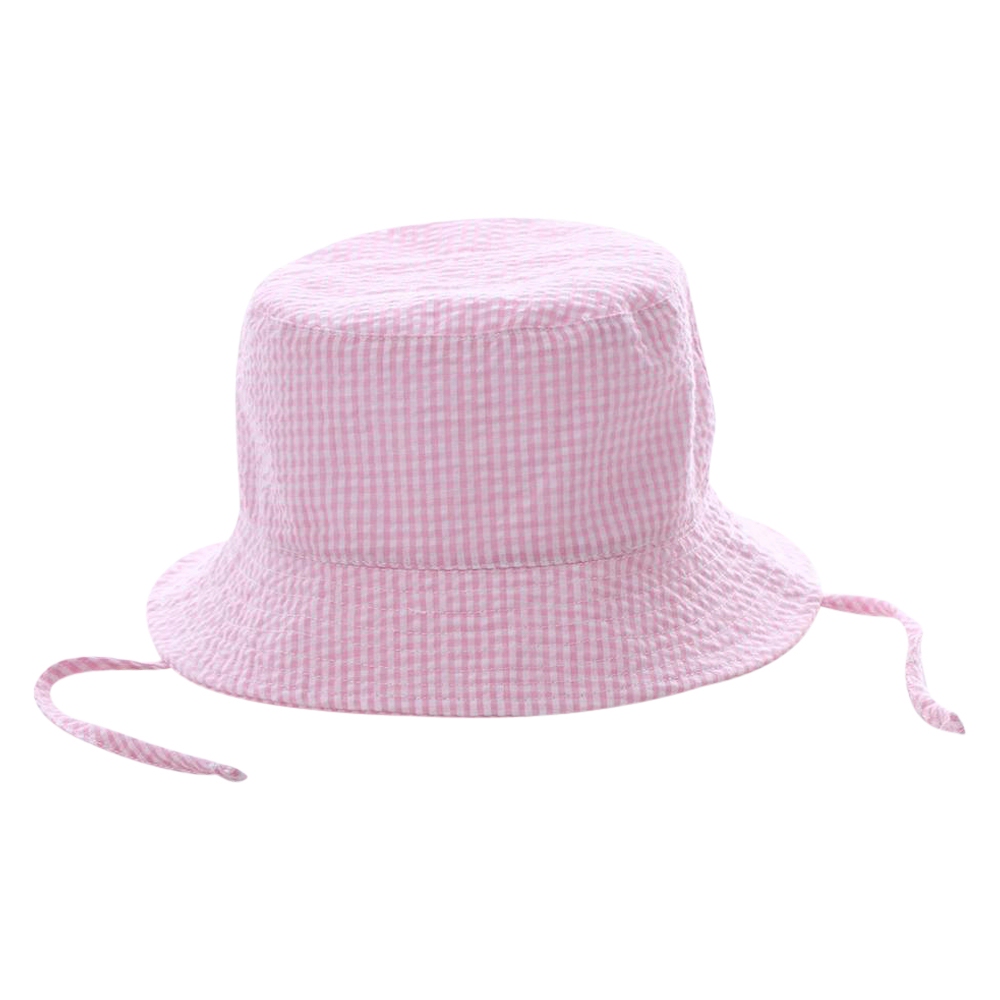The Coral Palms® Gingham Toddler Bucket Hat - LIGHT PINK - CLOSEOUT