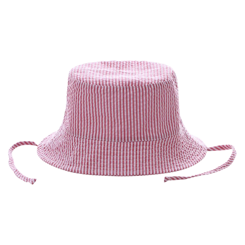 The Coral Palms® Seersucker Toddler Bucket Hat - RED - CLOSEOUT