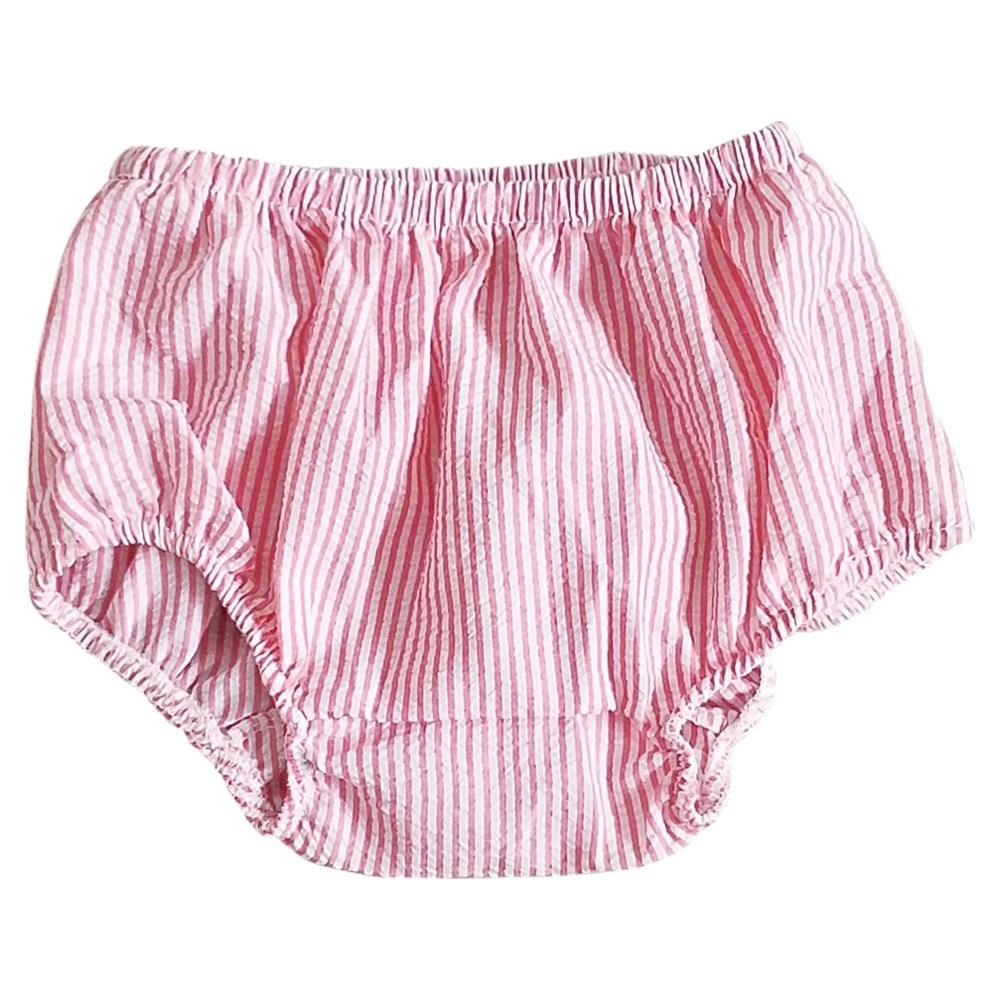 Seersucker Diaper Cover - HOT PINK