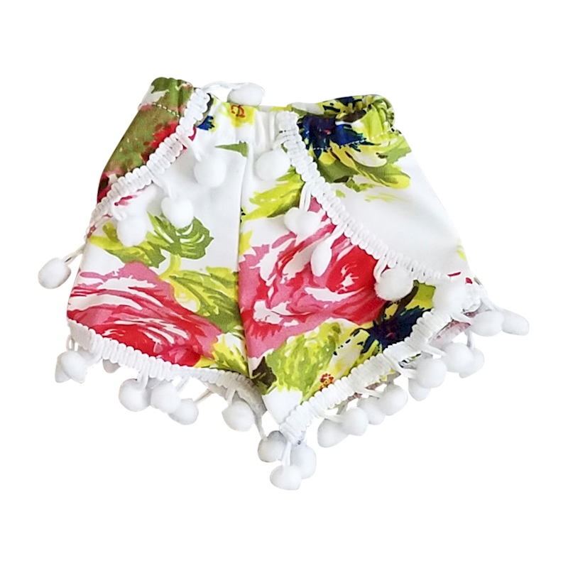 Pom-Pom Shorts for 18" Dolls - FLORAL PRINT - CLOSEOUT