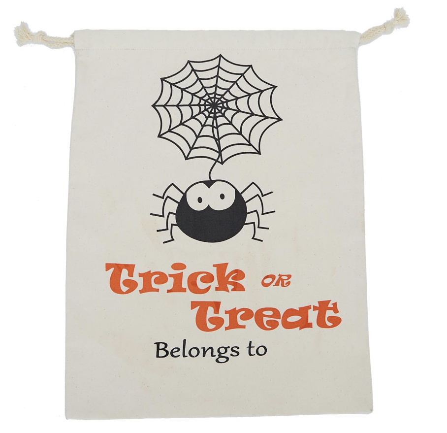 Spider Trick or Treat Canvas Halloween Treat Bag - CLOSEOUT