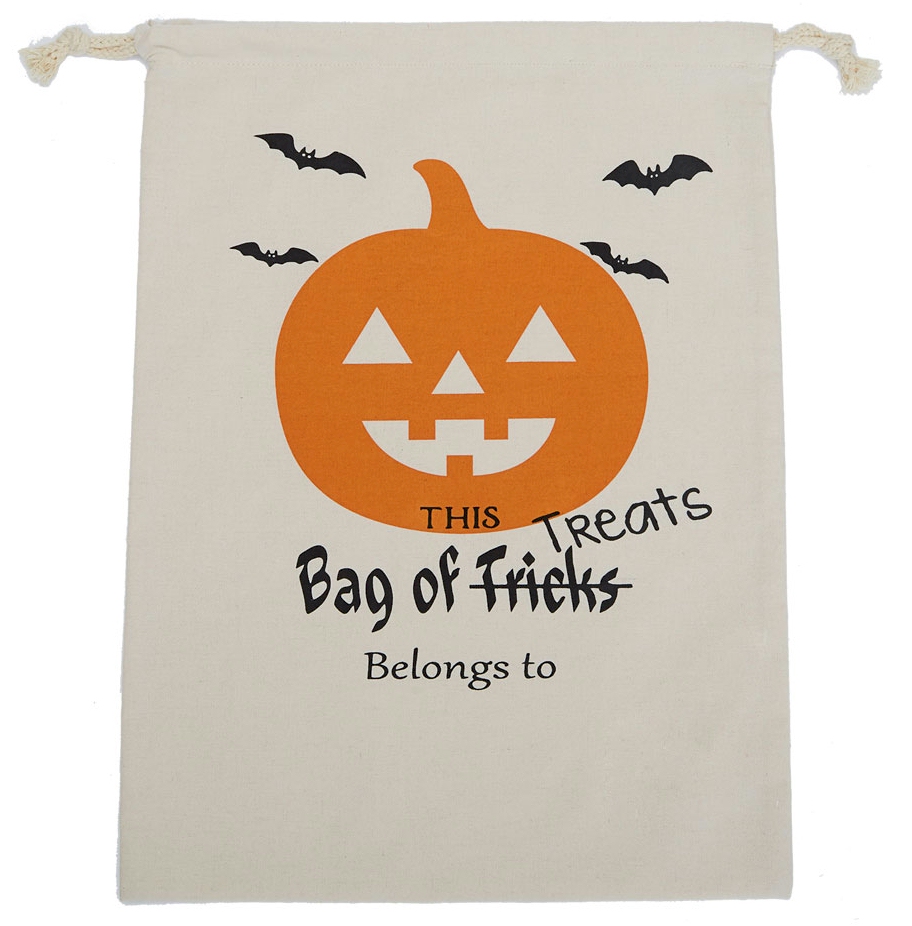Jack 'O Lantern Canvas Halloween Treat Bag - CLOSEOUT