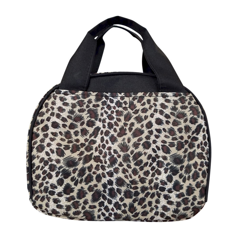 Leopard Print Lunch Bag Tote Embroidery Blanks - BLACK TRIM - CLOSEOUT