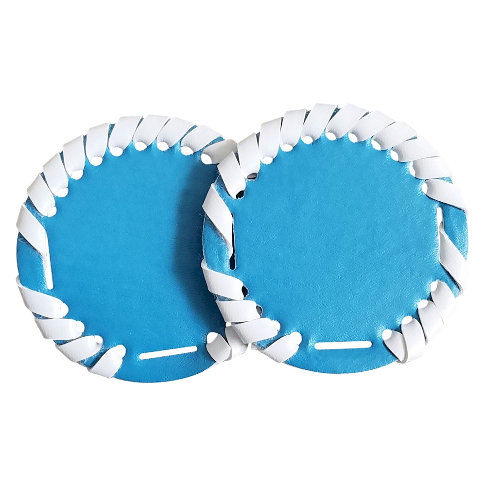 The Coral Palms® 2.5" EasyStitch Medallion Add-Ons One Pair - TURQUOISE/WHITE TRIM - CLOSEOUT