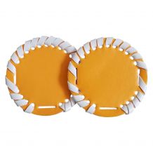 The Coral Palms� 2.5" EasyStitch Medallion Add-Ons One Pair - TANGERINE/WHITE TRIM - CLOSEOUT