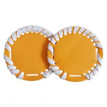 The Coral Palms® 2.5" EasyStitch Medallion Add-Ons One Pair - TANGERINE/WHITE TRIM - CLOSEOUT