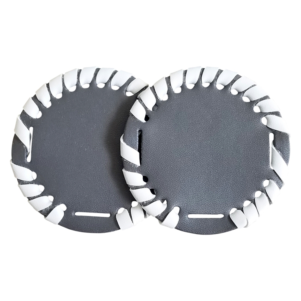 The Coral Palms® 2.5" EasyStitch Medallion Add-Ons One Pair - DARK GRAY/WHITE TRIM - CLOSEOUT