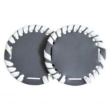 The Coral Palms® 2.5" EasyStitch Medallion Add-Ons One Pair - DARK GRAY/WHITE TRIM - CLOSEOUT
