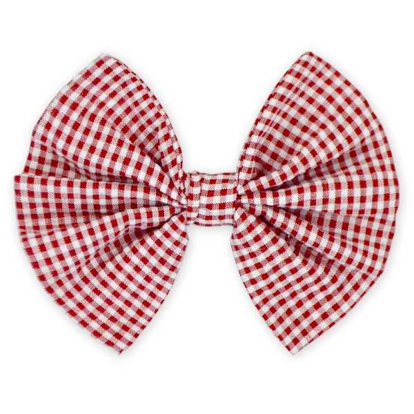 5" Gingham Hair Bow - RED - CLOSEOUT