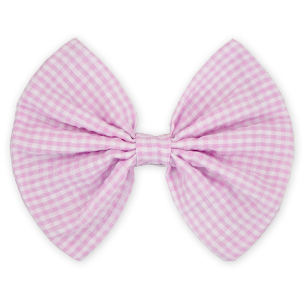 5" Gingham Hair Bow - LIGHT PINK - CLOSEOUT