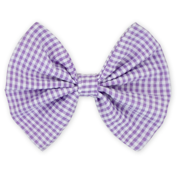5" Gingham Hair Bow - PURPLE - CLOSEOUT