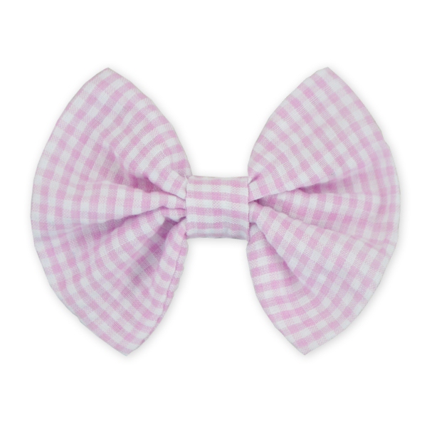 3.5" Gingham Hair Bow - LIGHT PINK - CLOSEOUT