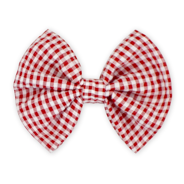 3.5" Gingham Hair Bow - RED - CLOSEOUT