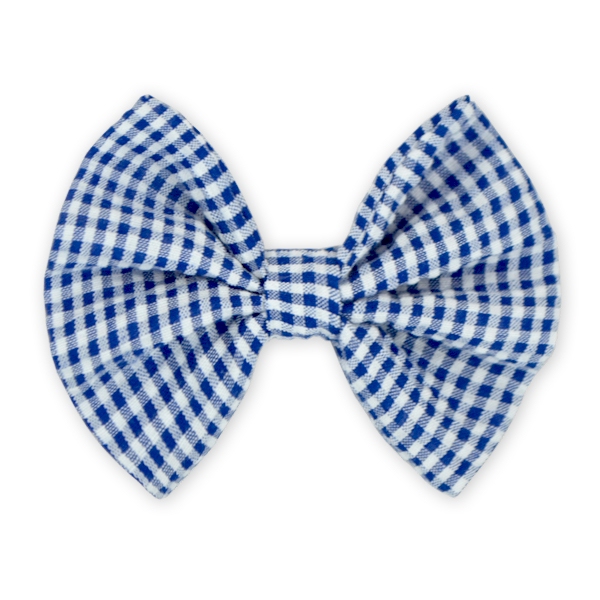 3.5" Gingham Hair Bow - NAVY - CLOSEOUT