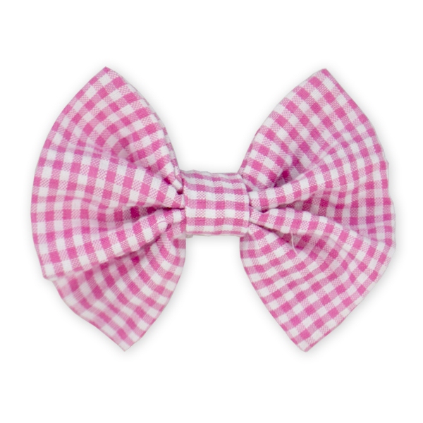 3.5" Gingham Hair Bow - HOT PINK - CLOSEOUT