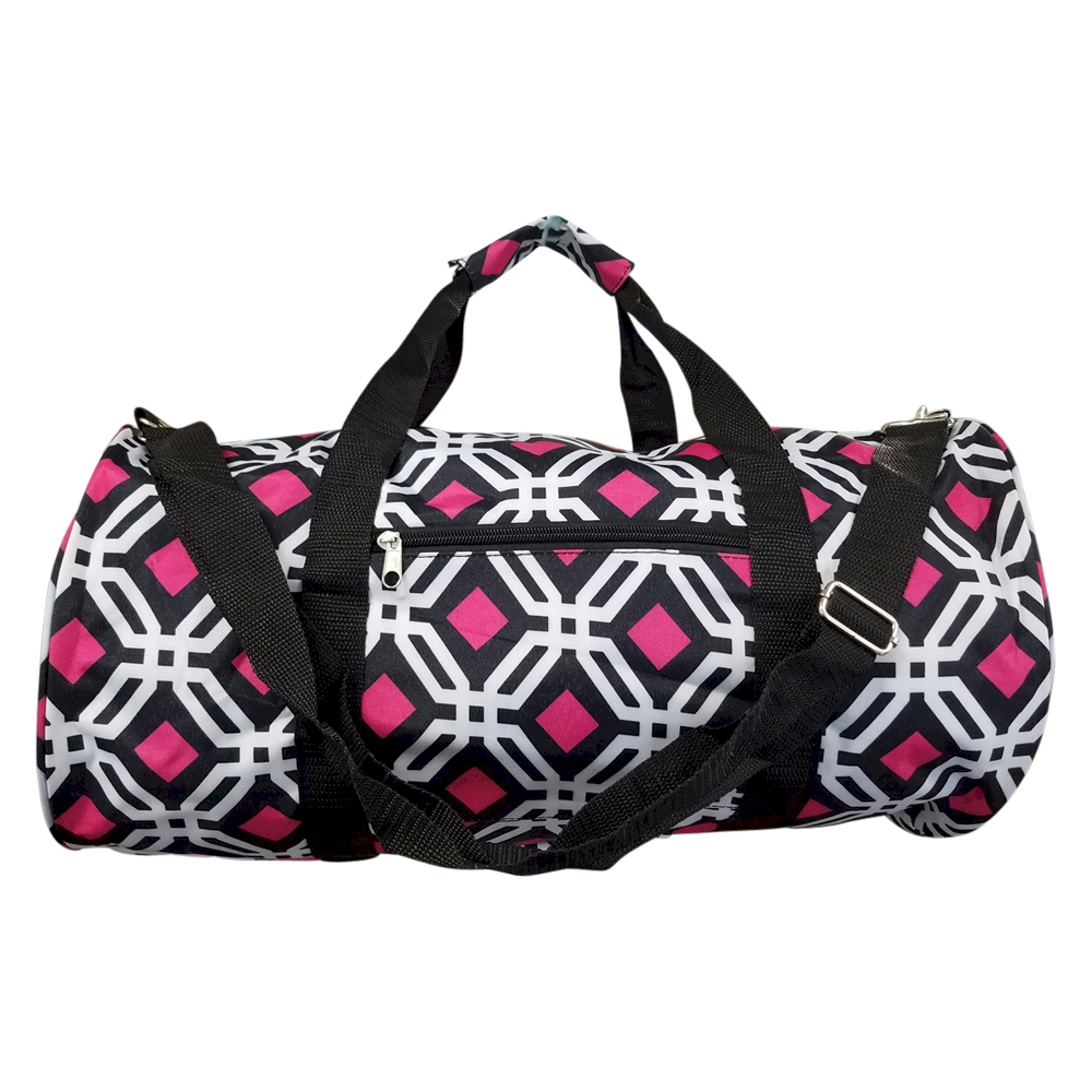 Graphic Print Duffel Bag Embroidery Blanks - BLACK TRIM - CLOSEOUT