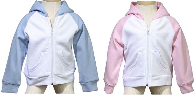 bella baby Two-Tone Raglan Infant Hooded Sweatshirt Embroidery Blanks