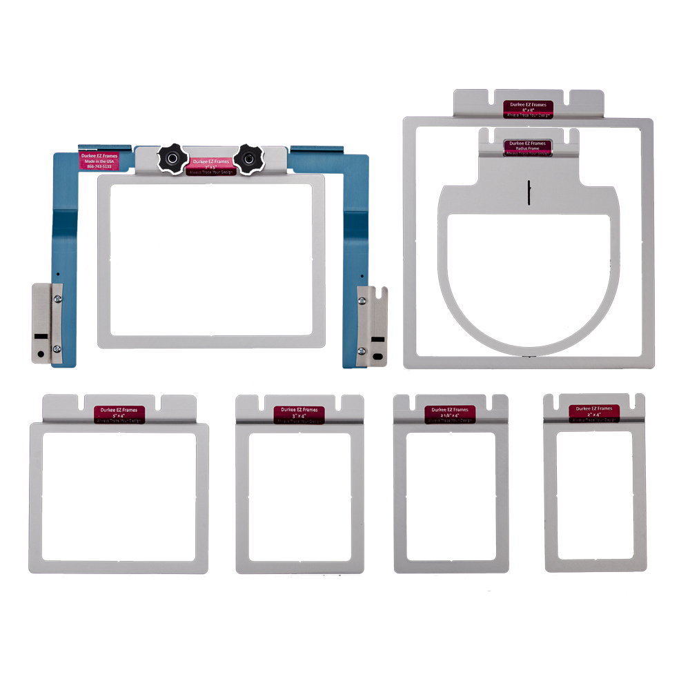 Durkee Hoops - EZ Frames 7 Piece Combo Pack for Commercial Embroidery Machines