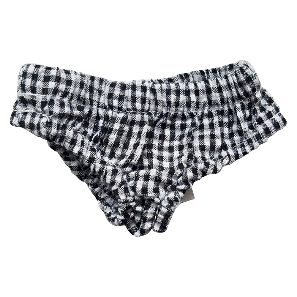 Gingham Diaper Cover for 18" Dolls - BLACK - CLOSEOUT