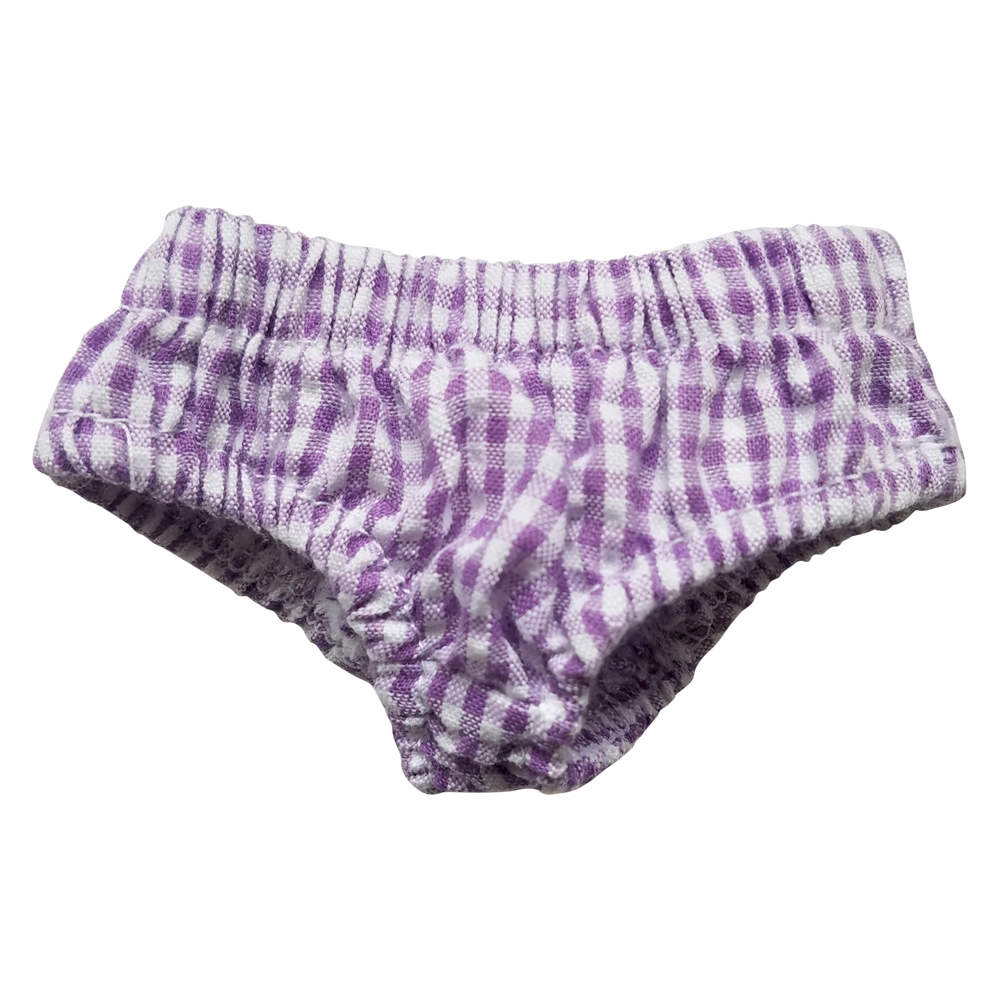 Gingham Diaper Cover for 18" Dolls - PURPLE - CLOSEOUT