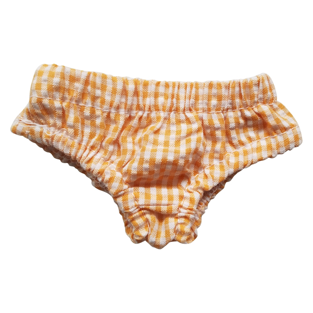 Gingham Diaper Cover for 18" Dolls - ORANGE - CLOSEOUT