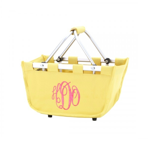 Mini Foldable Market Tote Embroidery Blanks - YELLOW
