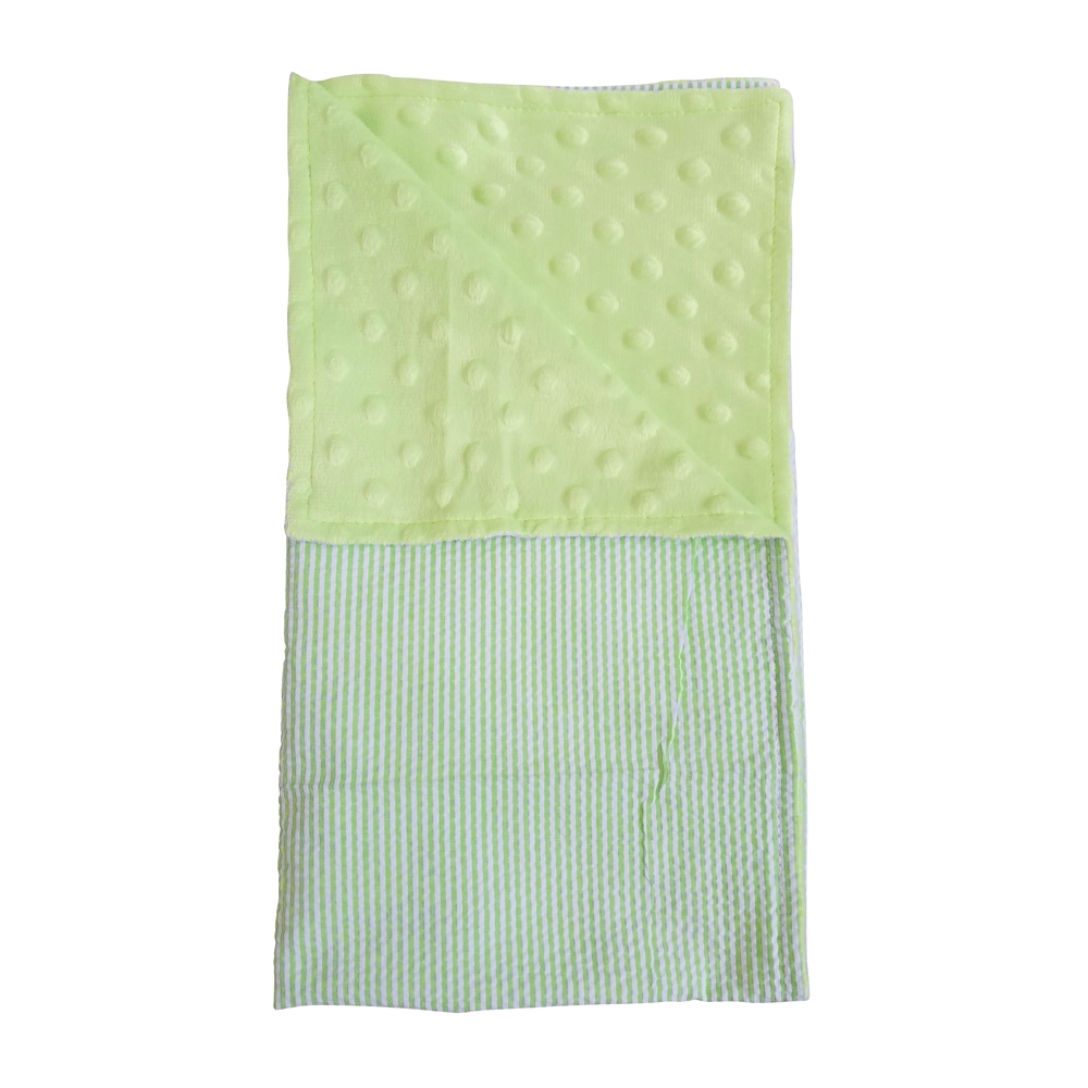 Seersucker & Minky Cuddly Stroller Blanket - LIGHT GREEN - CLOSEOUT