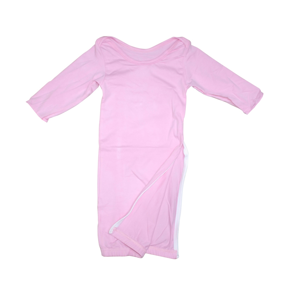 The Coral Palms® EasyStitch Newborn Layette Gown with Invisible Zipper for Easy Embroidery - PINK - CLOSEOUT