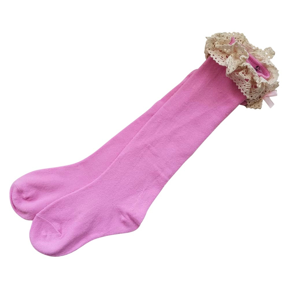 Lace Top Toddler Boot Socks - LIGHT PINK - CLOSEOUT