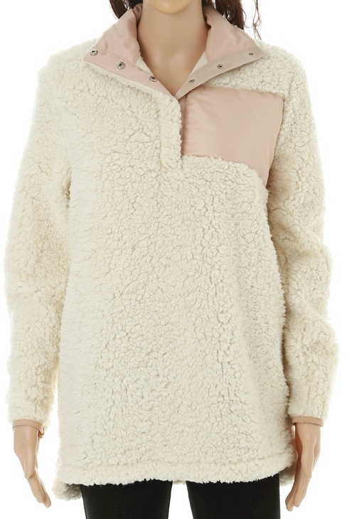 Warm & Cozy Sherpa Pullover - IVORY - CLOSEOUT