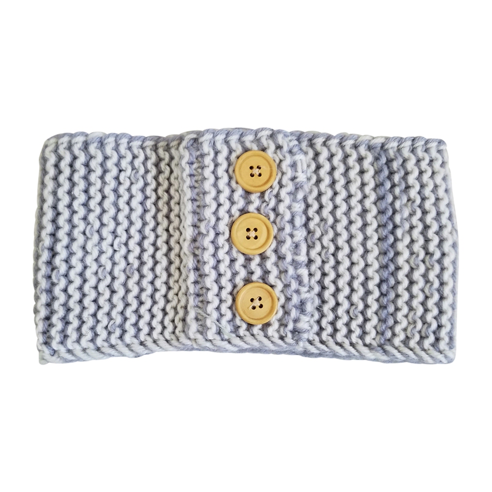 Three Button Blank Crochet Headband Head Wrap - STONEWASHED - CLOSEOUT
