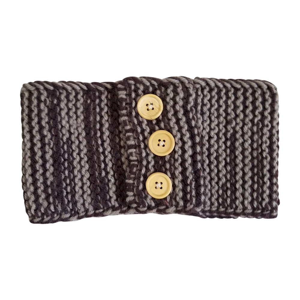 Three Button Blank Crochet Headband Head Wrap - DARK CHOCOLATE - CLOSEOUT