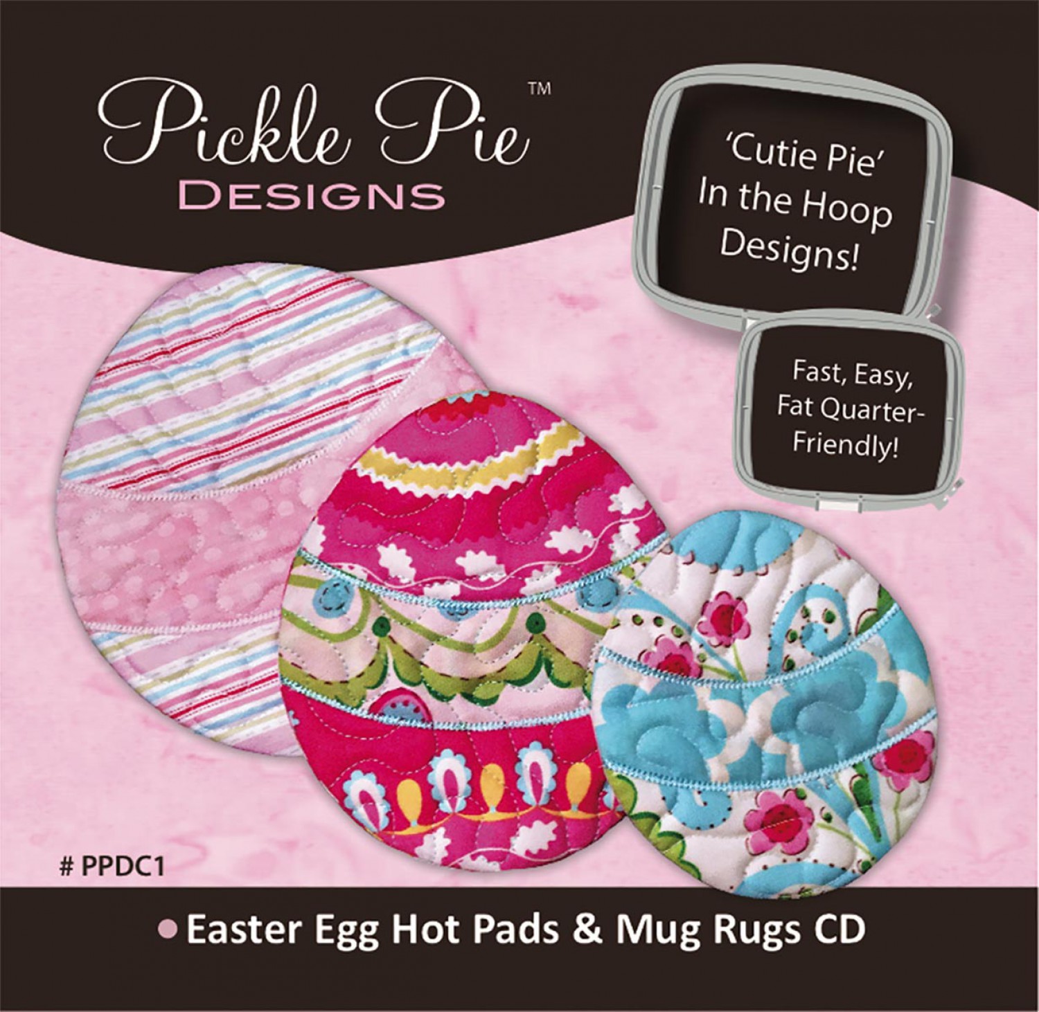 Easter Egg Hot Pads & Mug Rugs Collection Embroidery Designs on CD-ROM by Pickle Pie Designs