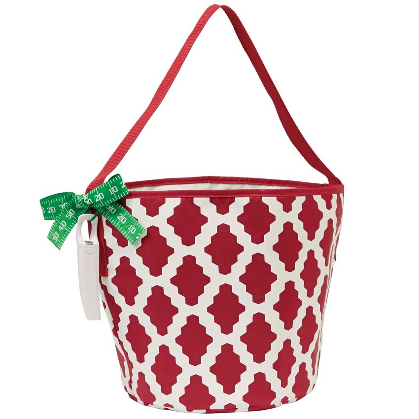 Insulated Bucket Tote with Bottle Opener & Corkscrew - BURGUNDY - CLOSEOUT