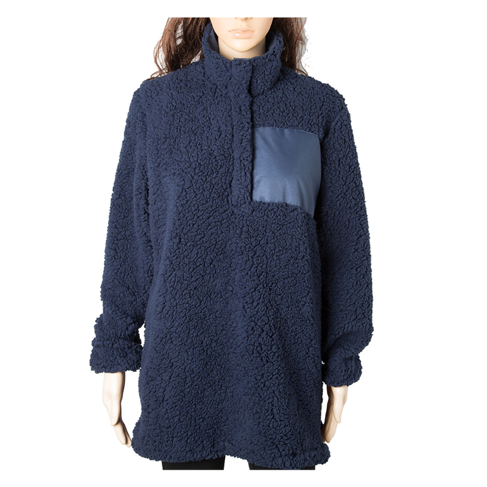 Warm & Cozy Sherpa Pullover - NAVY - CLOSEOUT