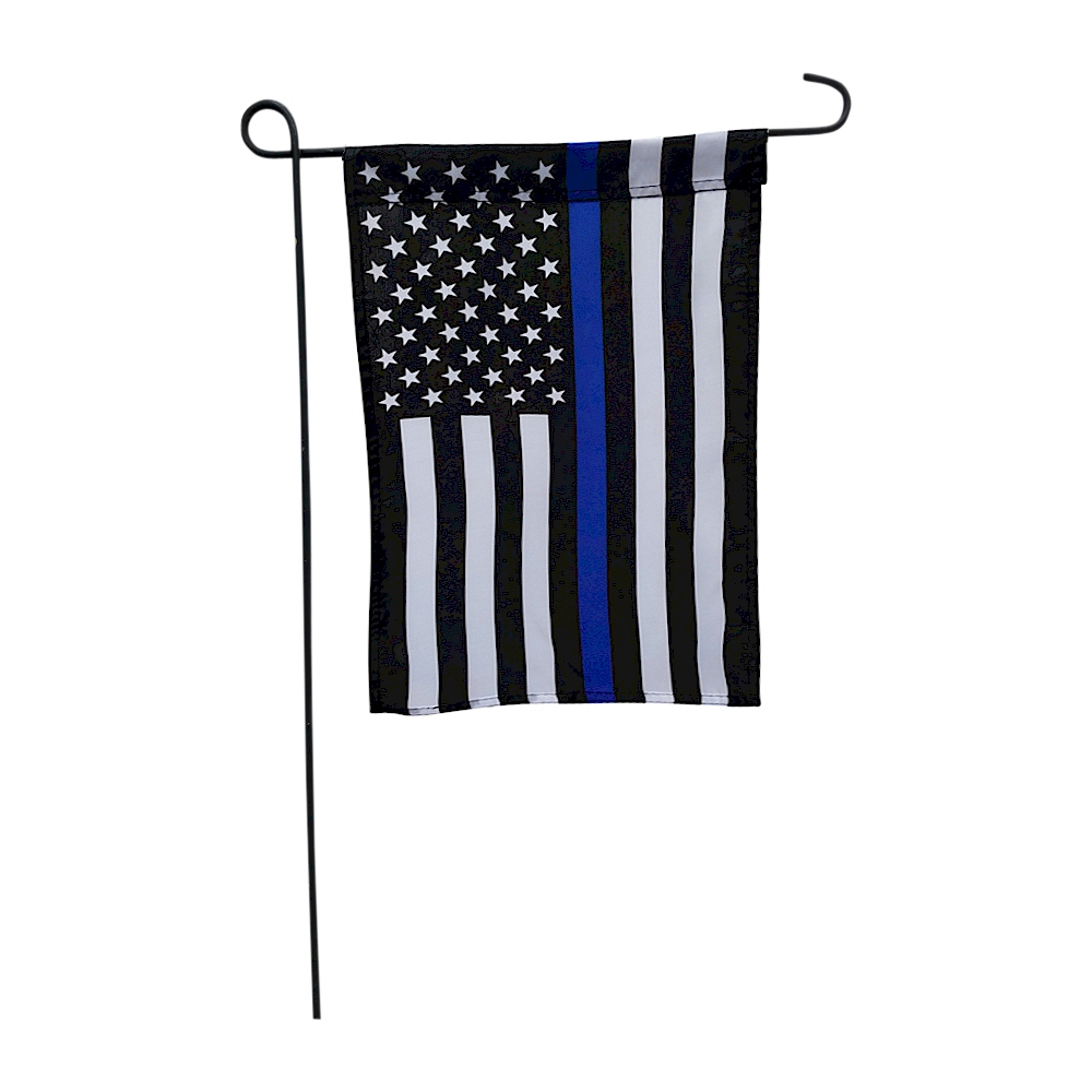 12" x 18" Thin Blue Line + Stars and Stripes Garden Banner Flag - CLOSEOUT