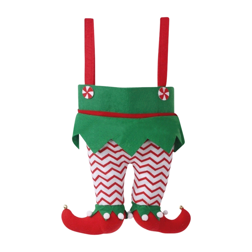 Christmas Elf Pants Stocking - RED CHEVRON PANTS - CLOSEOUT