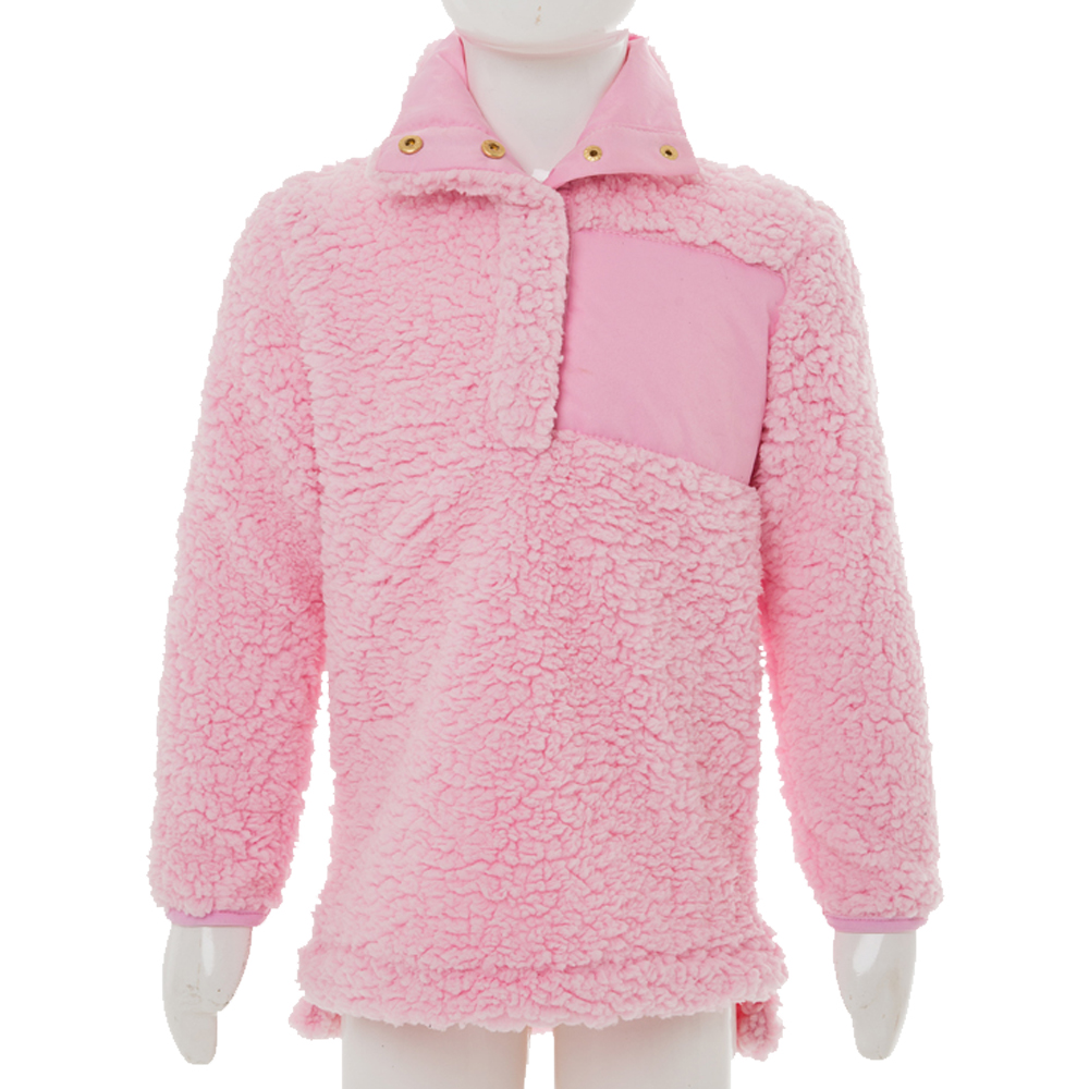 Kid's Warm & Cozy Sherpa Pullover - PINK - CLOSEOUT
