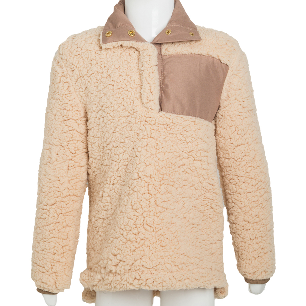 Kid's Warm & Cozy Sherpa Pullover - TAN - CLOSEOUT