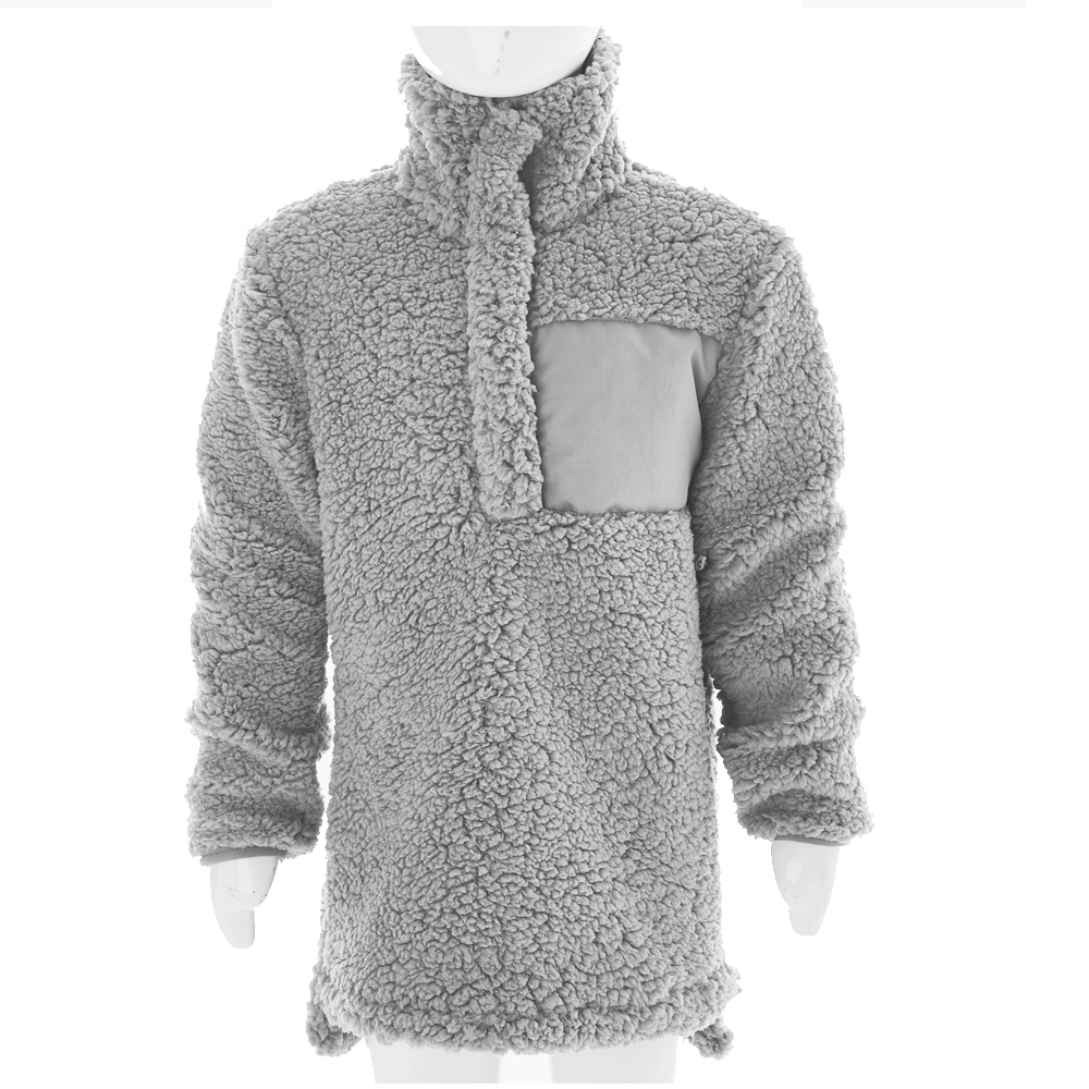 Kid's Warm & Cozy Sherpa Pullover - GRAY - CLOSEOUT