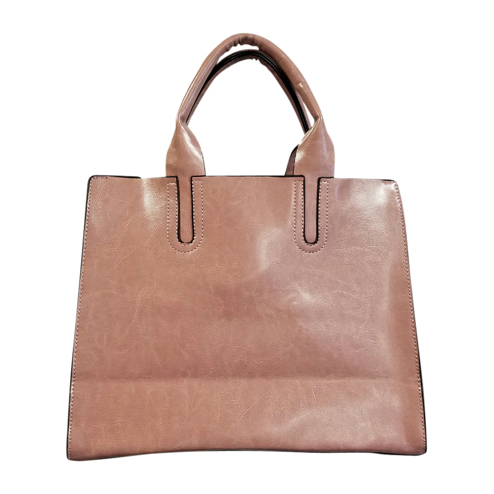 Luxurious Square Faux Leather Handbag Purse - PINK - CLOSEOUT