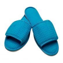 EasyStitch Cotton Waffle Spa Slippers  - TROPICAL BLUE - CLOSEOUT