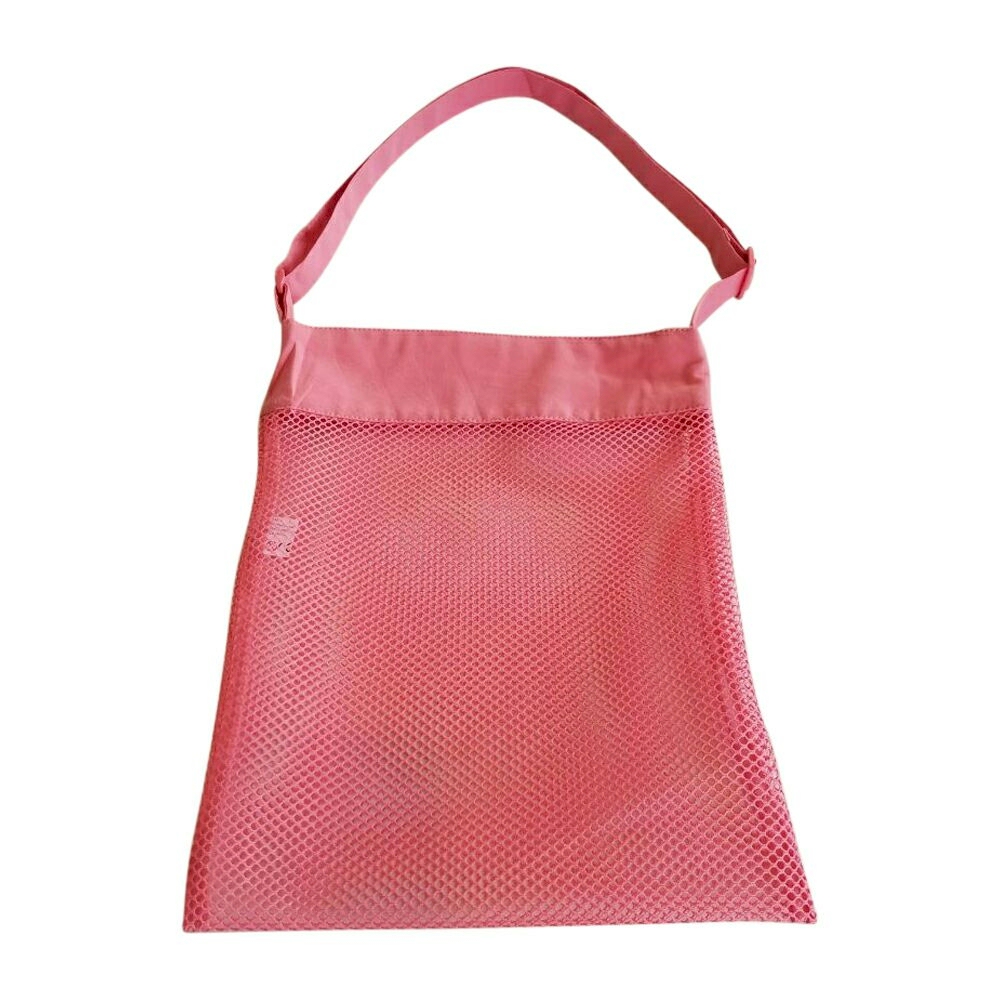 Sea Shell & Pool Toy Mesh Tote With Adjustable Strap - PINK - CLOSEOUT